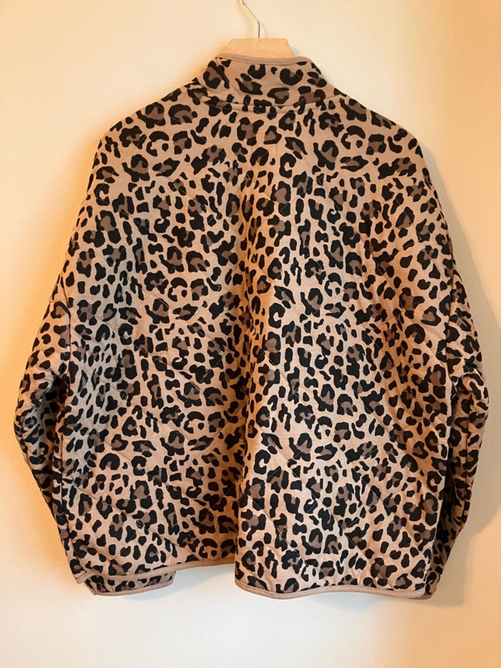 Kensie Quilted Puffer Light Spring Jacket Button-Up Leopard Cheetah Extra Large - Picture 7 of 14
